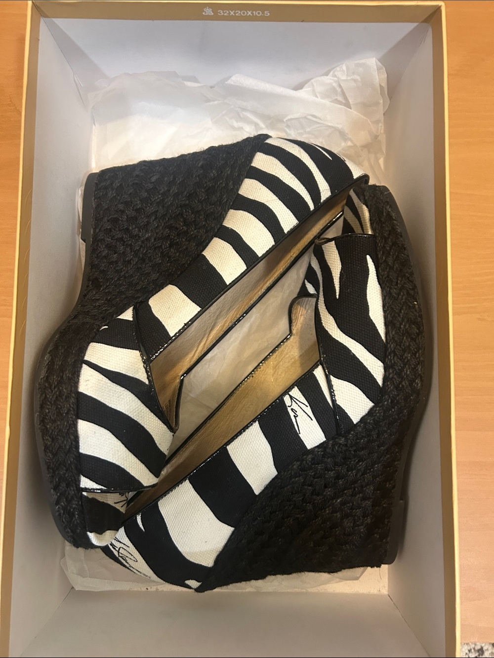 Michael Kors Black & White Zebra Peep-Toe Wedges